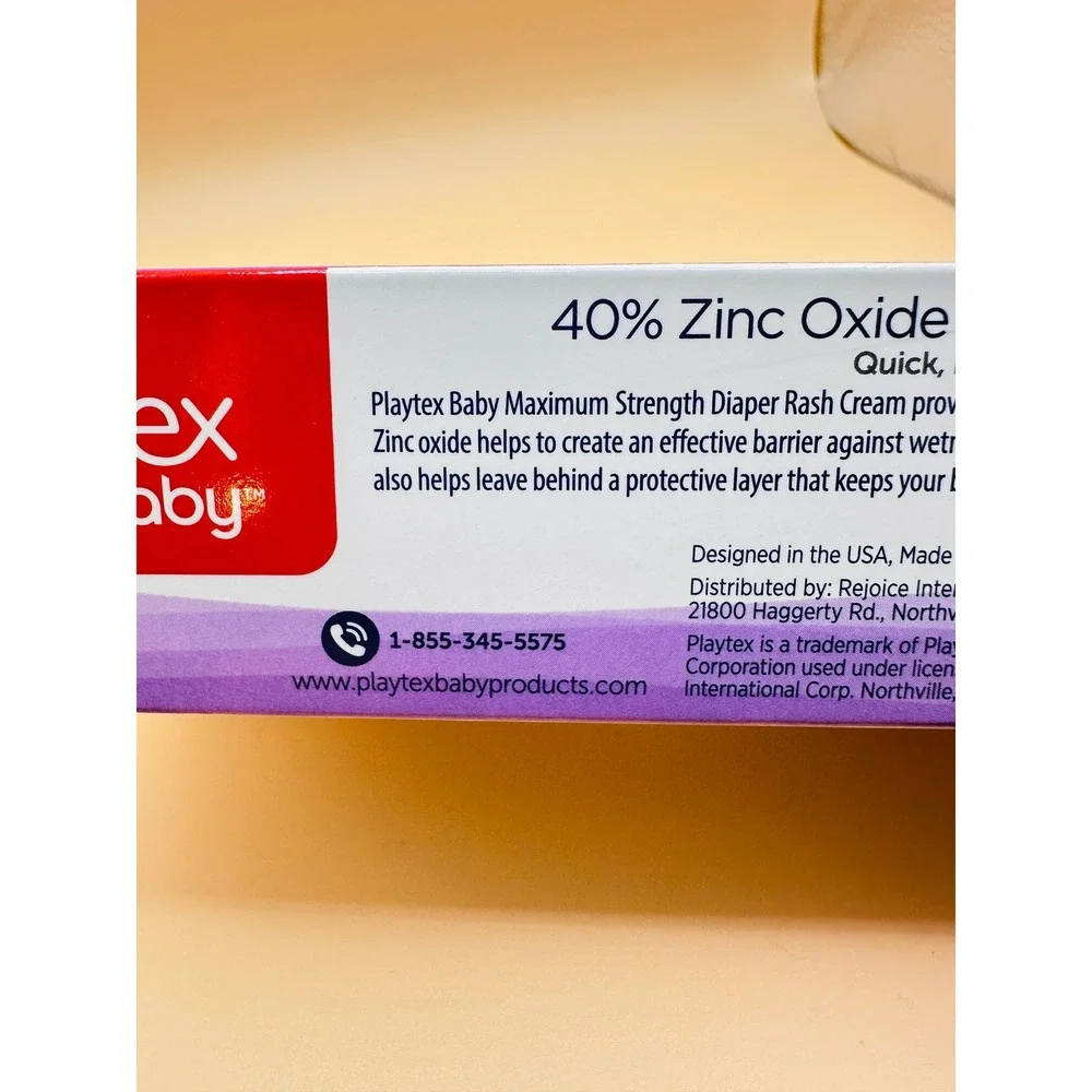 Playtex Baby Maximum Strength Diaper Rash Cream 40% Zinc Oxide 2.5oz 71g New